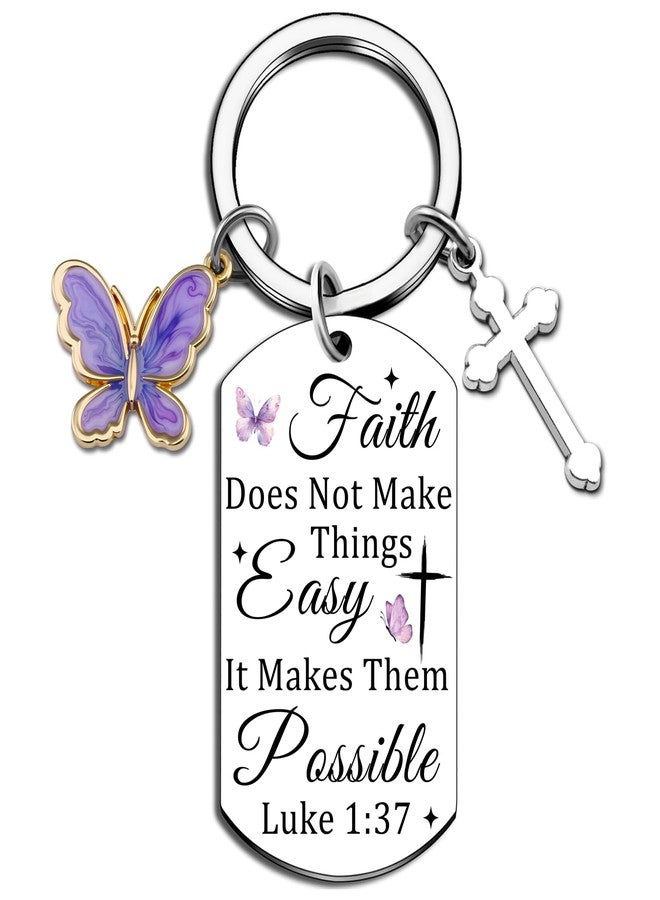 Aisity Faith Christian Gifts for Women Cross Bible Verse Keychain Religious Gift for Pastor Sister Mom Teen Girls Christian Gifts for Women Christmas Stocking Stuffers Baptism Spiritual Gift - Image 1